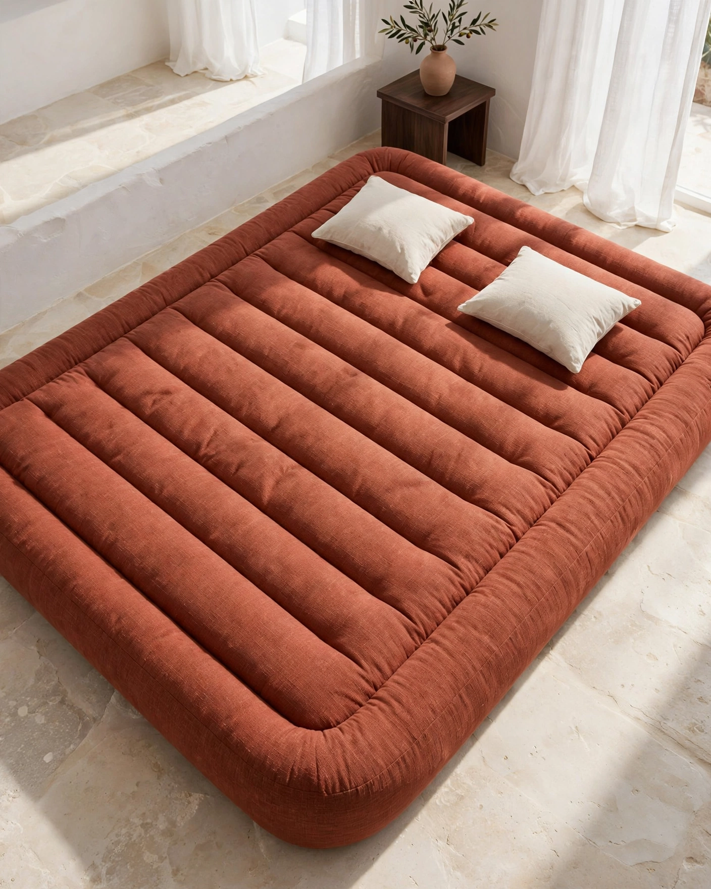 A comfortable Ghafa floor mattress in a home space